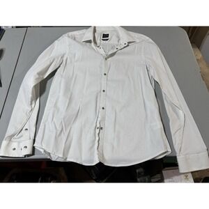 Armani Exchange Shirt Mens L A/X  Snap Buttons White Striped